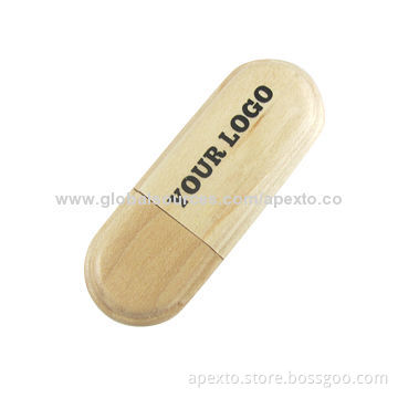 Maple Wooden USB Flash Drive in White Color with 512MB to 16GB Memory Capacity Range